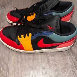 Nike Air Jordan Colorful Athletic Shoes - Red, Yellow, Blue, Black